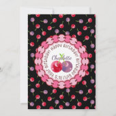 Invitation Aquarelle des cerises éparpillées Anniversaire (Dos)