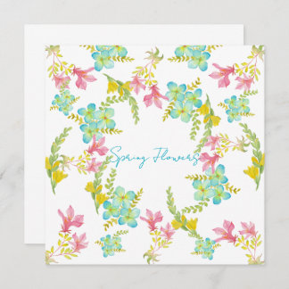 Invitation Aquarelle des fleurs de printemps