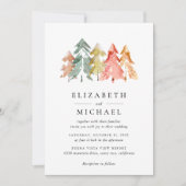 Invitation Aquarelle des pins rustiques (Devant)