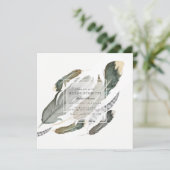 Invitation Aquarelle des plumes de flux | FÊTE DES MARIÉES (Debout devant)