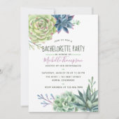 Invitation Aquarelle Desert Cactus Succulents Bachelorette (Devant)