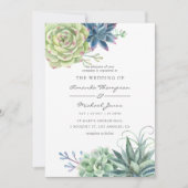 Invitation Aquarelle Desert Cactus Succulents Mariage Invitat (Devant)