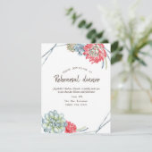 Invitation Aquarelle Désert Répétition Rouge Succulente Dîner (Debout devant)