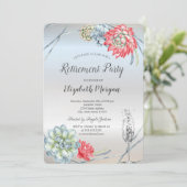 Invitation Aquarelle Désert Rouge Succulent Verre Retraite (Debout devant)