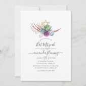 Invitation Aquarelle Desert Succulents Bat mitzvah (Devant)