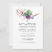 Invitation Aquarelle Desert Succulents Bat mitzvah (Devant)