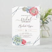 Invitation Aquarelle Désert Succulents Déjeuner nuptial (Debout devant)