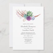 Invitation Aquarelle Desert Succulents Mariage (Devant)