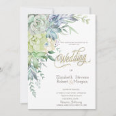 Invitation Aquarelle Desert Succulents Mariage (Devant)