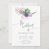 Invitation Aquarelle Desert Succulents Mariage (Devant)