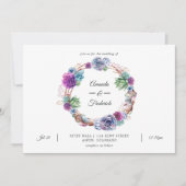 Invitation Aquarelle Desert Succulents Mariage (Devant)