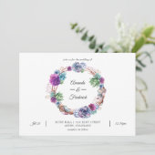 Invitation Aquarelle Desert Succulents Mariage (Debout devant)