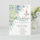 Invitation Aquarelle Desert Succulents Points Bachelorette (Debout devant)