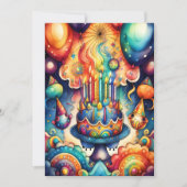 Invitation Aquarelle Design d'anniversaire Abstrait (Devant)