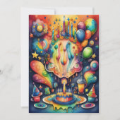 Invitation Aquarelle Design d'anniversaire Abstrait (Devant)