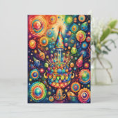 Invitation Aquarelle Design d'anniversaire Abstrait (Debout devant)