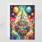 Invitation Aquarelle Design d'anniversaire Abstrait (Devant)