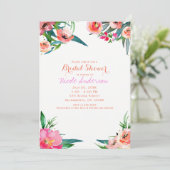 Invitation Aquarelle d'été colorée brillante Floral Chic (Debout devant)