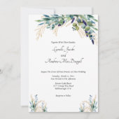 Invitation Aquarelle d'été Eucalyptus Mariage floral (Devant)