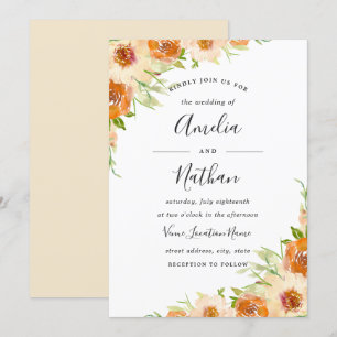 Invitation Aquarelle d'été Floral Aquarelle Mariage Inviter