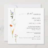 Invitation Aquarelle d'été Floral Fête des mariées blanche (Devant)