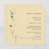 Invitation Aquarelle d'été Floral Jaune Fête des mariées (Devant / Derrière)