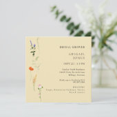 Invitation Aquarelle d'été Floral Jaune Fête des mariées (Debout devant)