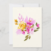 Invitation Aquarelle d'été moderne Fête des mariées florale (Dos)