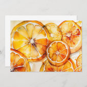 Invitation Aquarelle d'été pour agrumes d'orange (Devant / Derrière)