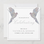 Invitation Aquarelle deuil de la colombe fête de la vie (Devant)