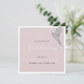 Invitation Aquarelle deuil de la colombe fête de la vie (Debout devant)