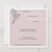 Invitation Aquarelle deuil de la colombe fête de la vie (Dos)