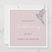 Invitation Aquarelle deuil de la colombe fête de la vie (Devant)