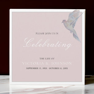Invitation Aquarelle deuil de la colombe fête de la vie