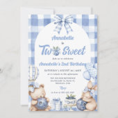 Invitation Aquarelle deux douces fête du 2e anniversaire (Devant)