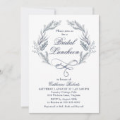 Invitation Aquarelle d'hiver Bleu Floral (Devant)