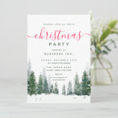 Invitation Aquarelle d'hiver de la fête de Noël d'entreprise (Debout devant)