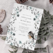 Invitation Aquarelle d'hiver Dusty Blue Botanical Mariage