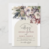 Invitation Aquarelle d'hiver mariage floral (Devant)