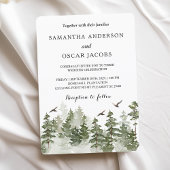 Invitation Aquarelle d'hiver moderne Forêt verte avec neige