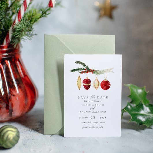 Invitation Aquarelle d'hiver Photo Enregistrer la date