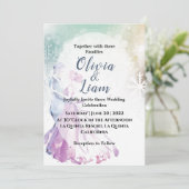 Invitation Aquarelle d'hiver Snowflakes & Couple Mariage (Debout devant)