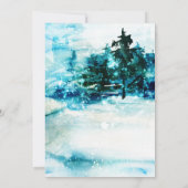 Invitation Aquarelle d'hiver Snowy Forest Pine Trees Mariage (Dos)