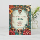 Invitation 💀 🎉 Aquarelle Día de Muertos (Debout devant)