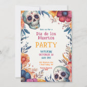 Invitation 💀 Aquarelle Día de Muertos (Devant)