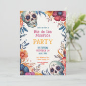Invitation 💀 Aquarelle Día de Muertos (Debout devant)
