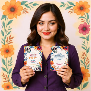 Invitation 💀 Aquarelle Día de Muertos