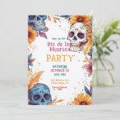 Invitation 💀 Aquarelle Día de Muertos (Debout devant)