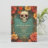 Invitation 💀 🎉 Aquarelle Día de Muertos (Debout devant)