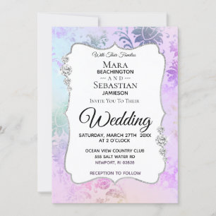 Invitation *~* Aquarelle Diamant Vintage Mariage moderne